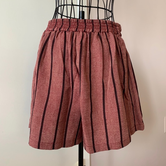 ♥️ Mauve Striped High-Waist Shorts - Picture 11 of 12
